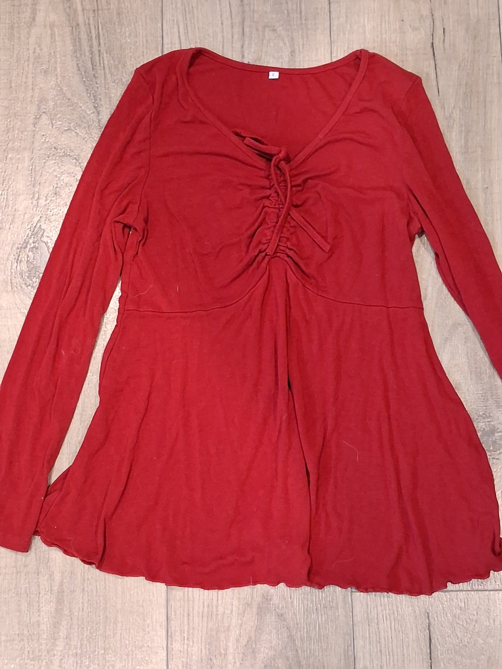 Women’s V-Neck Pleated Tunic Top Size Small | Long Sleeve | Flowy Dressy Casual
